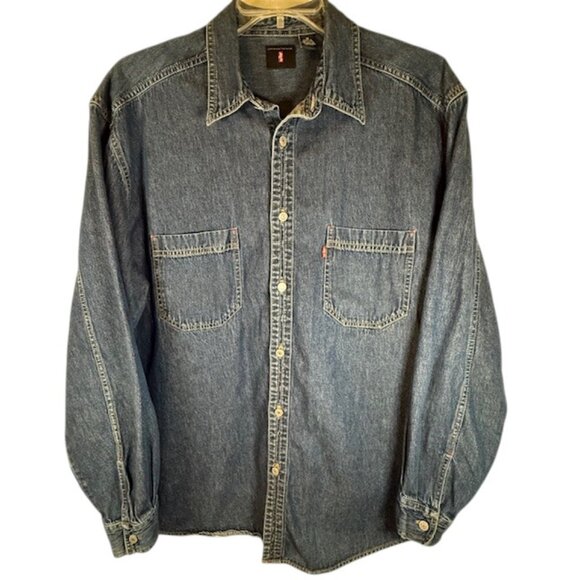 Levi's Vintage Red Tab Denim Shirt Chest Pockets Shacket  Size XL w/defect - Picture 1 of 10
